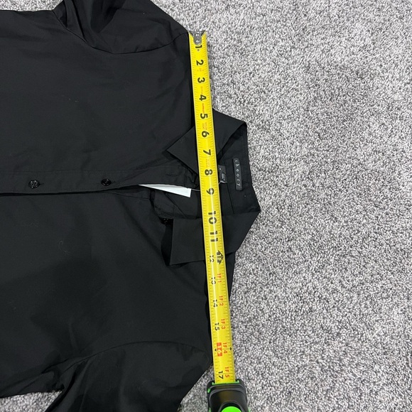 NWT Theory Black Half Button Shirt Dress Short Black Cotton Blend $295 Size US 0 - Picture 6 of 8